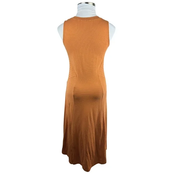 Soft Surroundings Rust Orange Maxi Dress Sleeveless Button Front Pockets Medium - Picture 11 of 14